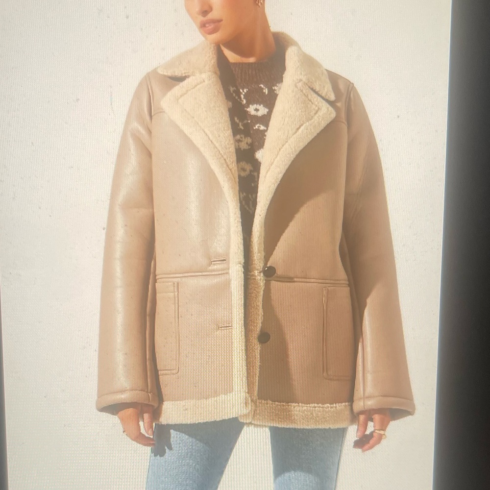 ASTR the label size XL Francine Faux Leather Shearling Jacket - Picture 5 of 5